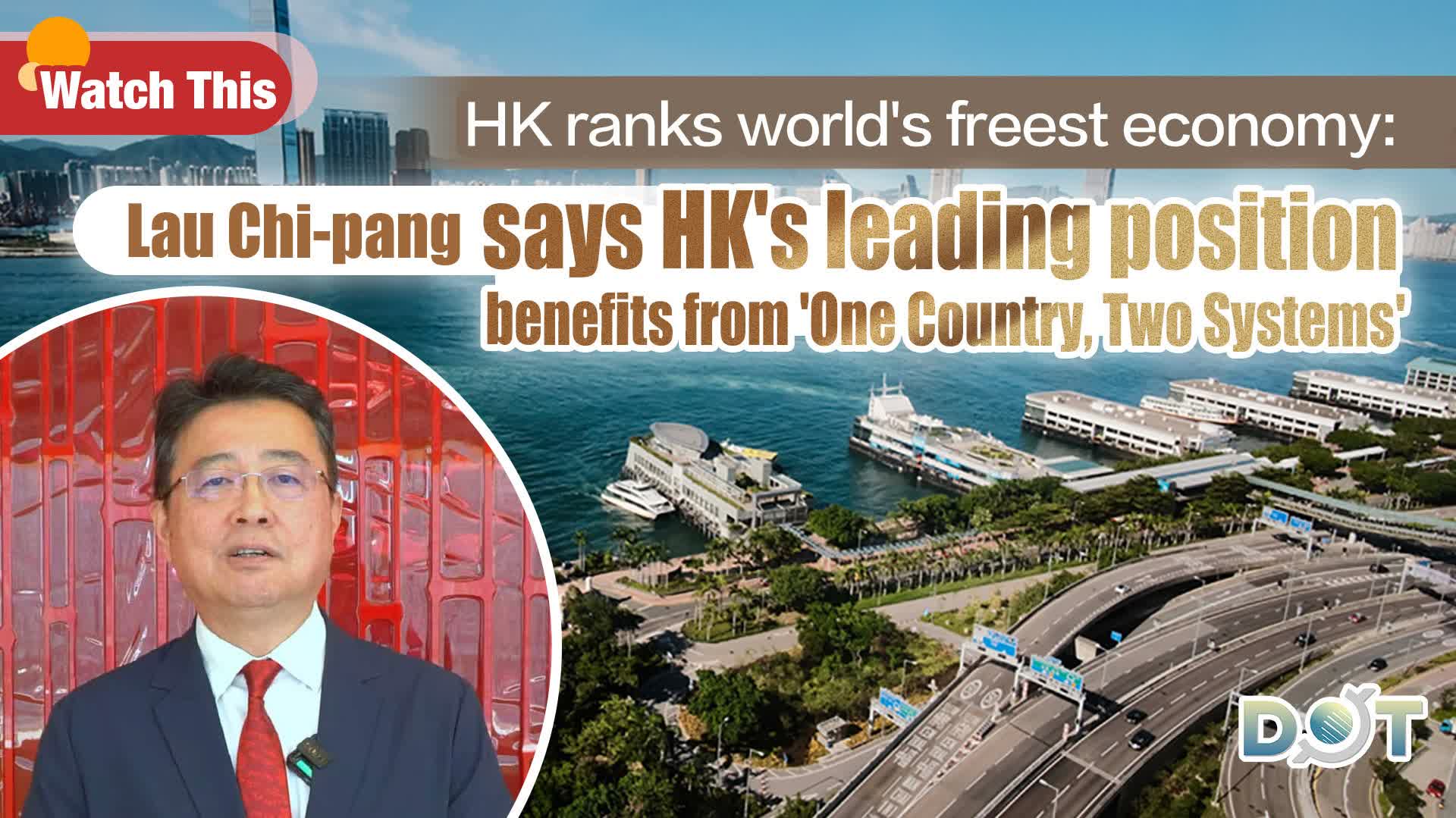 Watch This | HK ranks world's freest economy: Lau Chi-pang says HK's leading position benefits from 'One Country, Two Systems'