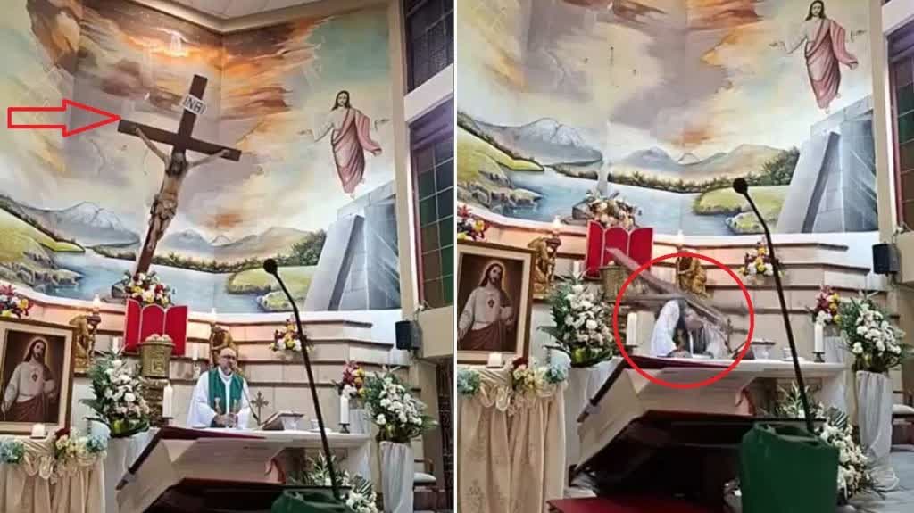 Priest killed as large wooden crucifix falls during Mass in Ecuador